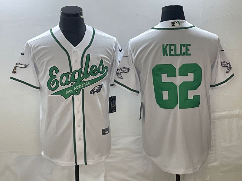 Men Philadelphia Eagles #62 Kelce White Co Branding Game NFL Jersey style 4->philadelphia eagles->NFL Jersey